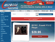 Tablet Screenshot of lacrossespecialties.com